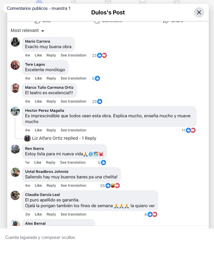 Comentarios públicos · 1